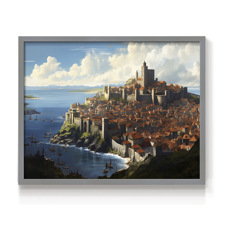 Landscape Series-LXXIX -Framed Print - Restickable, 22" H x 28" W, Gray