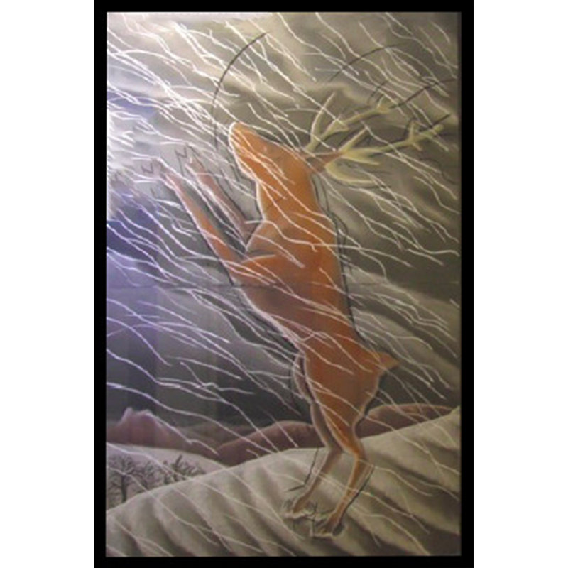 Reindeer par Mark Maloff - Peinture encadrée sur papier