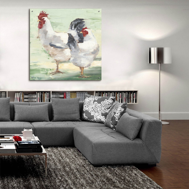 'Chicken Run 2' by Ethan Harper Acrylic Glass Wall Art, 36" H x 36" W