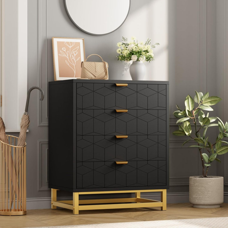 23.6cm W 4 - Drawer Chest of Drawers, Black