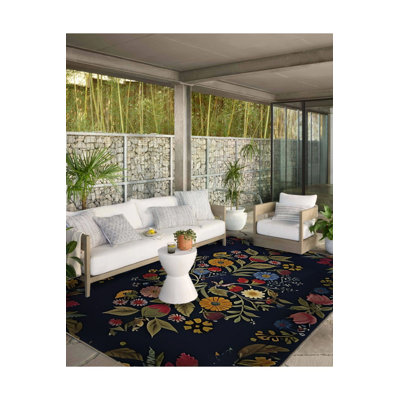 Multi Color Floral Mixed Flowers Pattern Creative Modern Decorative Machine Washable Area Rug