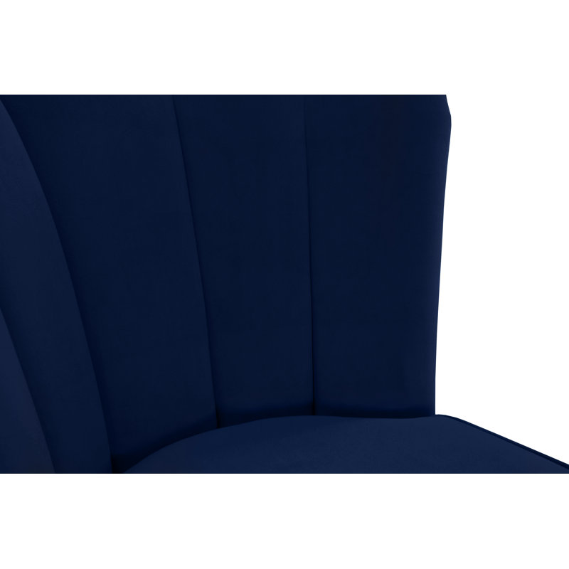 Sonette Upholstered Counter Stool with Metal Frame, Navy Velvet