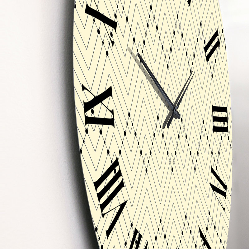 Beige Triangluar Rhythm - Patterned Wall Clock, Small