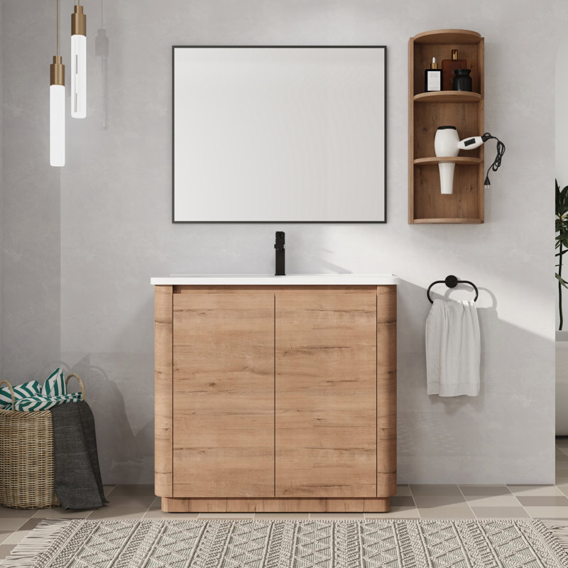 Meuble-lavabo simple 36 po avec comptoir en céramique, 36"