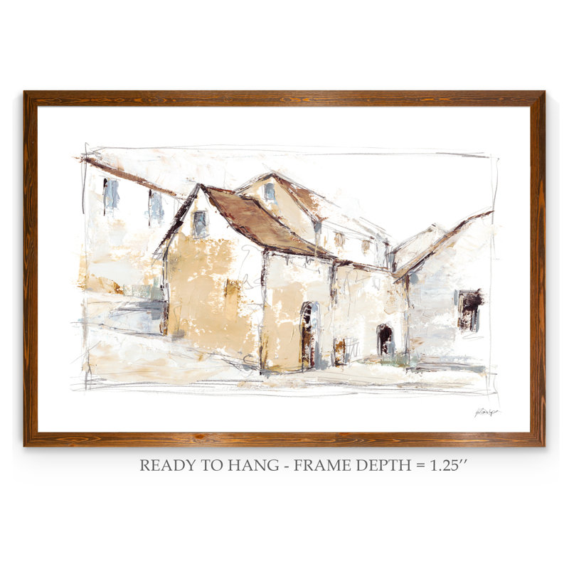 "quiet streets i" par paul cezanne-photo cadre, reproduction d’art sur papier, H 32 po x l 44 po x 1,25 po, Pas de tapis