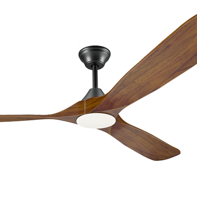 3-Blade Indoor Smart Ceiling Fan with Light and Remote/APP Control,3 LED Colors,6 Speed Quite DC Motor,Timer, Walnut