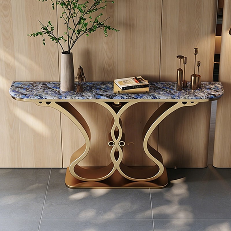 Console luxueuse de style italien, H 33,5 po x l 55,1 po x P 15,7 po, Doré