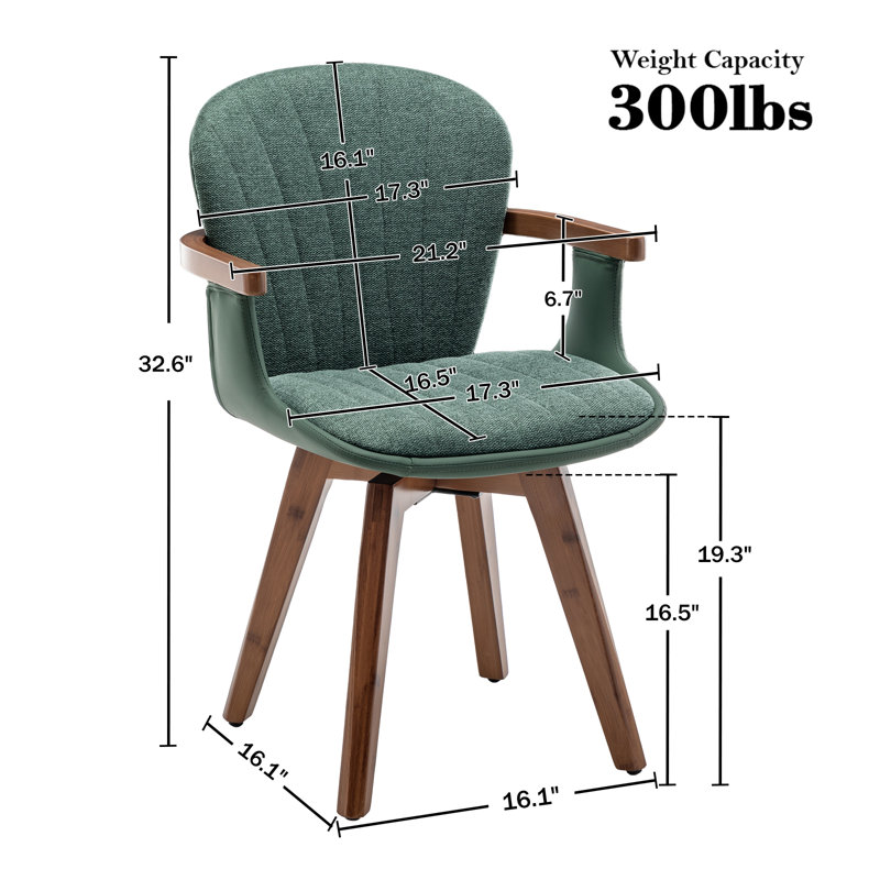 Chaise de salle à manger Karem, Lin vert