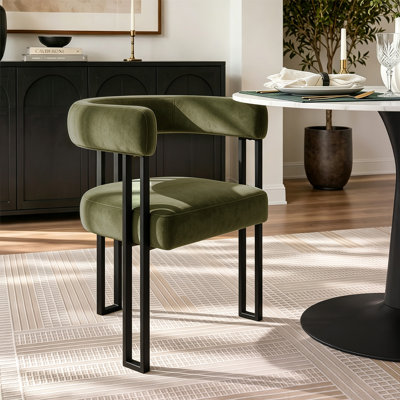 Ensemble de table de salle à manger pour 2 personnes avec table ronde et 2 fauteuils rembourrés en velours