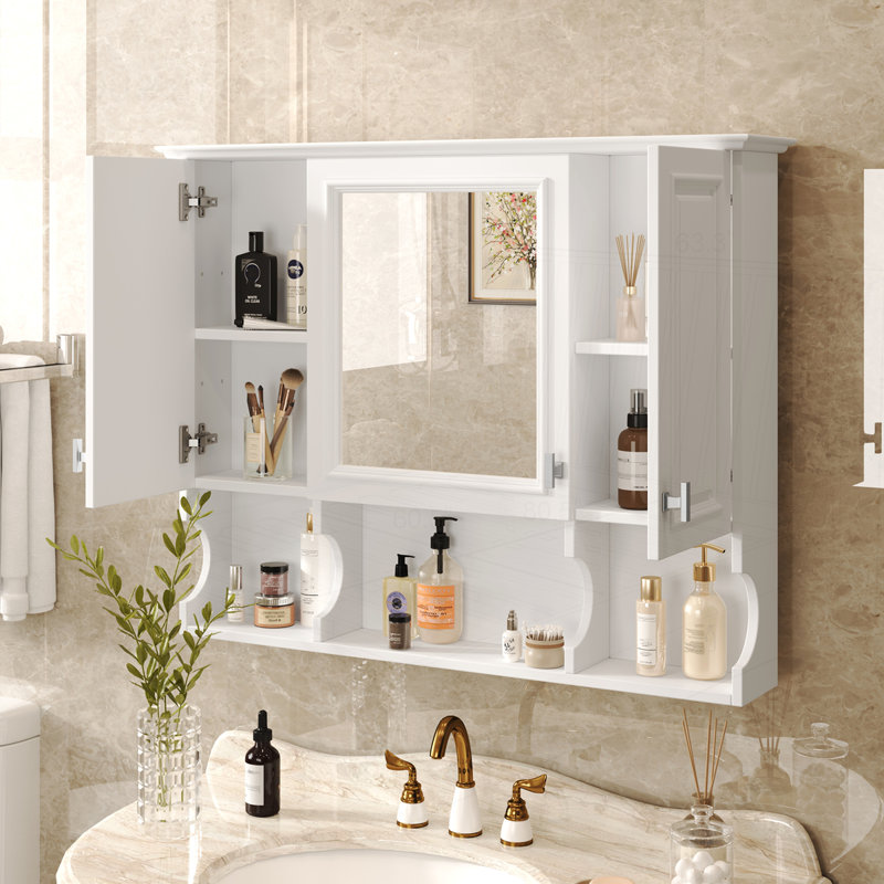 35"x 28" Wall Mounted Bathroom Storage Cabinet, White