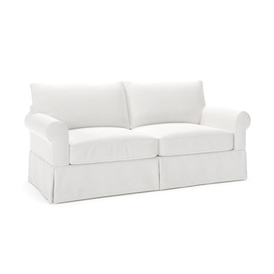 Amari 84" Rolled Arm Slipcovered Sofa with Reversible Cushions