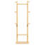 Porte-manteau autoportant en bois massif, fini bois naturel, organisateur d'entrée gain de place, naturel-1699347933