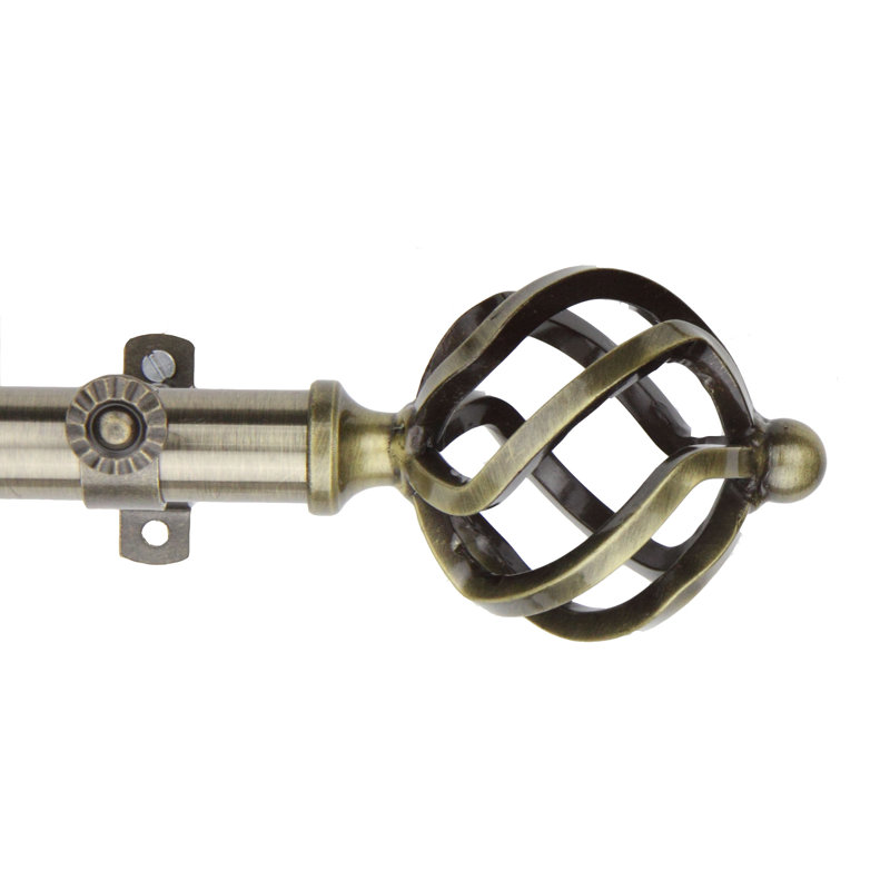 Tringle à rideaux simple réglable 0,81 po Serio, Laiton antique, H 2,5 po x l 510 po x P 2,75 po
