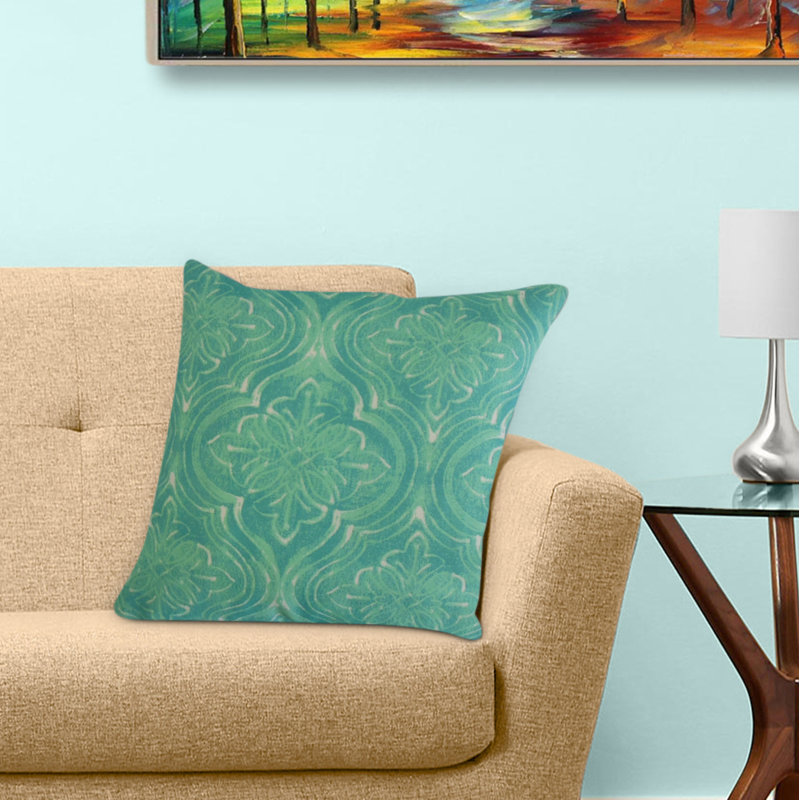 Coussin Quilla, Coussin décoratif, Bleu, 18 po x 18 po