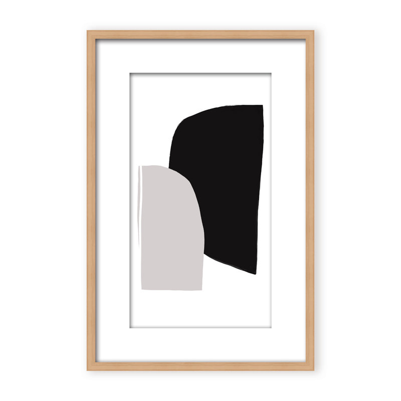 Abstractions No 5 Print by Anastasia Sawall, 36" H x 24" W x 1.125" D, Beige, Framed Matted Print