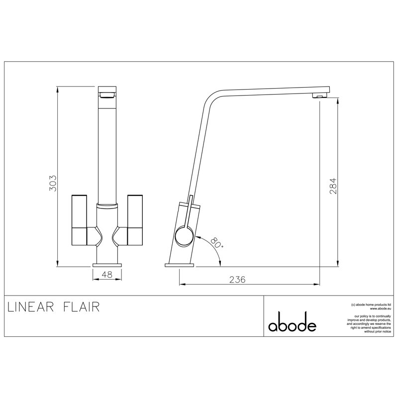 Abode Designs Linear Flair Kitchen Faucet, Chrome