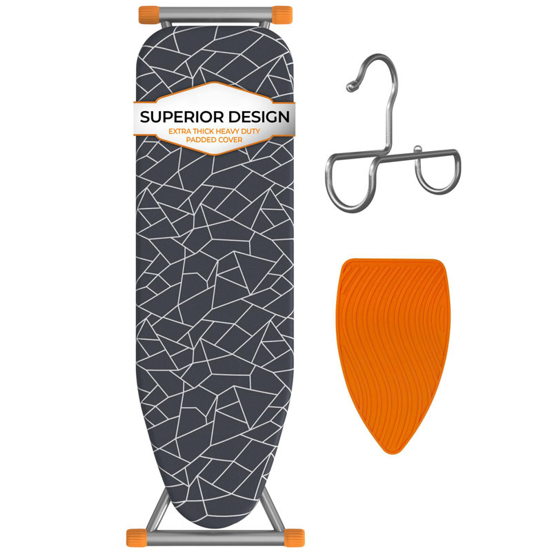 Ironing Board, Space Saving, Height Adjustable, 4-Layer Padding, Patented Folding System