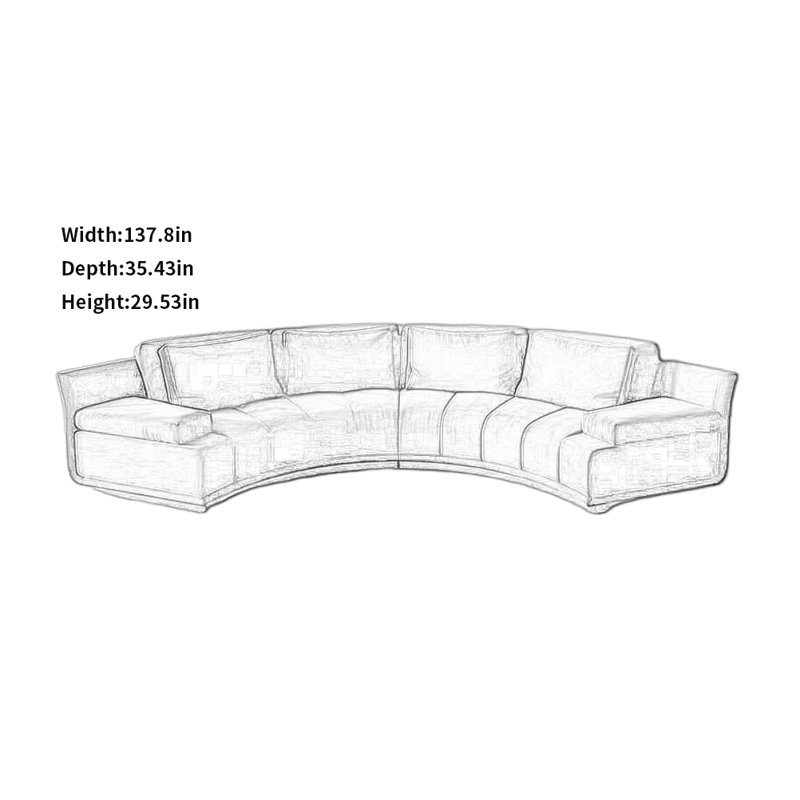Canapé simple et créatif, Tissu bleu foncé, H 29,53 po x l 137,8 po x P 35,43 po