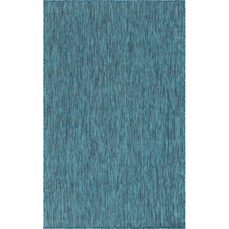 Tapis intérieur / extérieur Avaughn, Rectangle 4 pi 1 po x 6 pi 1 po, Sarcelle