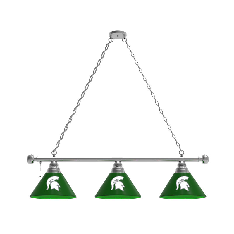 3 - Light Pool Table Lights Pendant, Chrome, Michigan State Spartans