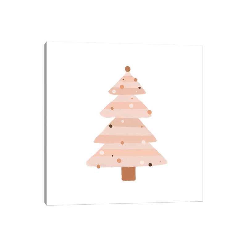 Arbre de Noël rosé par Orara studio-reproduction d’art, Pas de tapis, Toile tendue, H 12 po x l 12 po x P 0,75 po