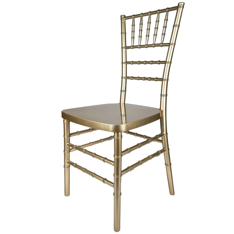 Ensemble de 2 chaises Chiavari en résine squelette et acier par Chivari, Or scintillant scintillant