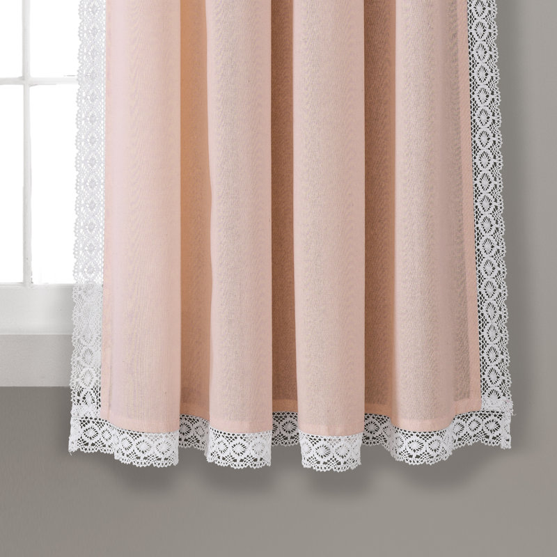 Paire de rideaux semi-transparents Rosalie, L 54 po x L 95 po, Bleu marine