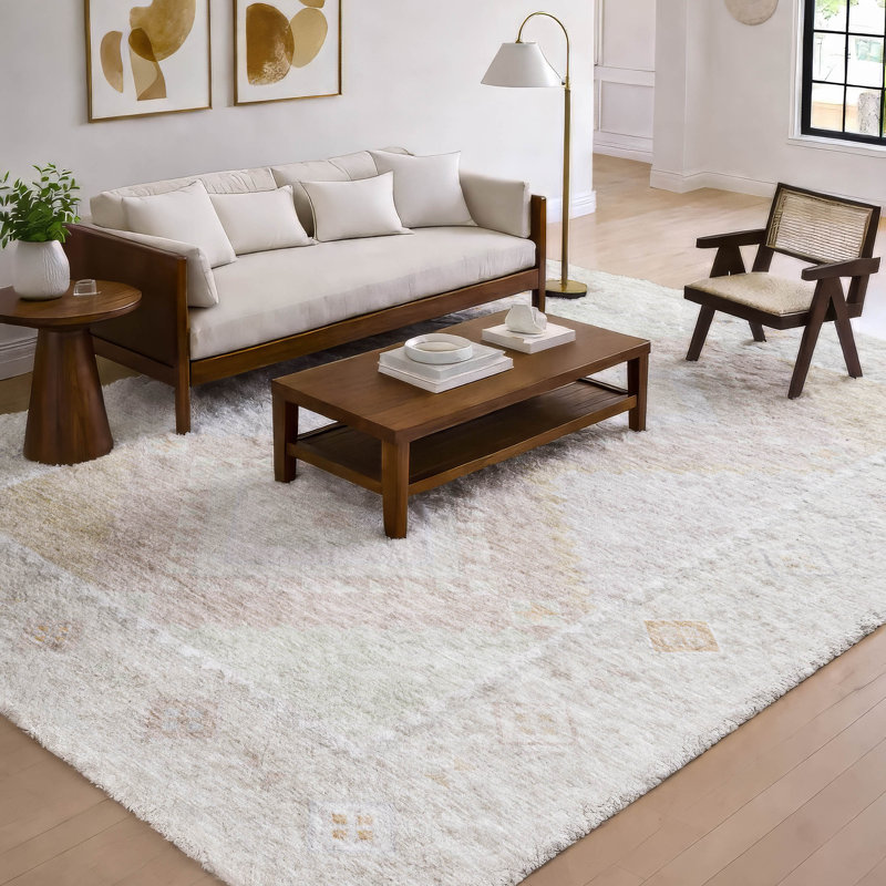 Tapis aztèque ADS177 de qualité supérieure lavable à la machine Dream Shag, Gris, 10 pi x 14 pi