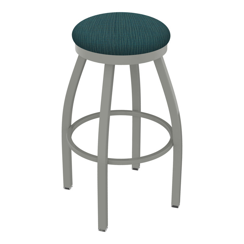 802 Misha Swivel Stool, Black Wrinkle, Counter Stool (25" Seat Height), Fabric-Graph Tidal