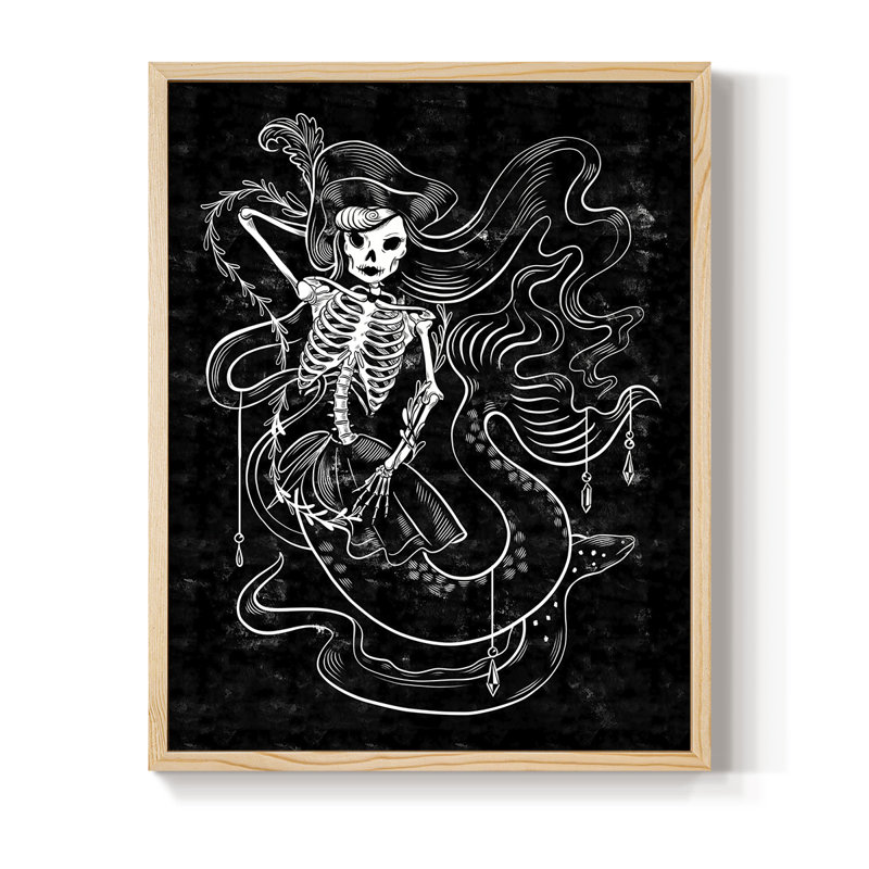 Pirate Mermaids II, reproduction encadrée - bois massif, H 15 po x l 12 po