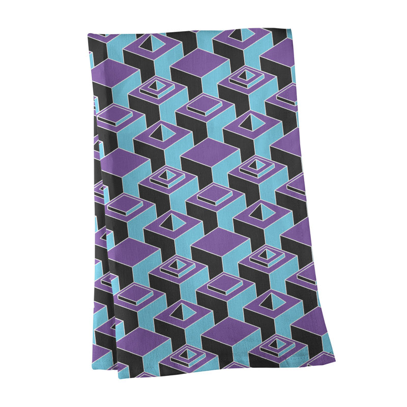 Patricia Geoffrey Tea Towel Kitchen Towel, Purple/Blue/Black, Cotton Twill