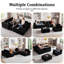 118''Black Corduroy U-Shaped Modular Sectional Sofa,Removable Cloud Couch with Chaise & Ottoman-133679834