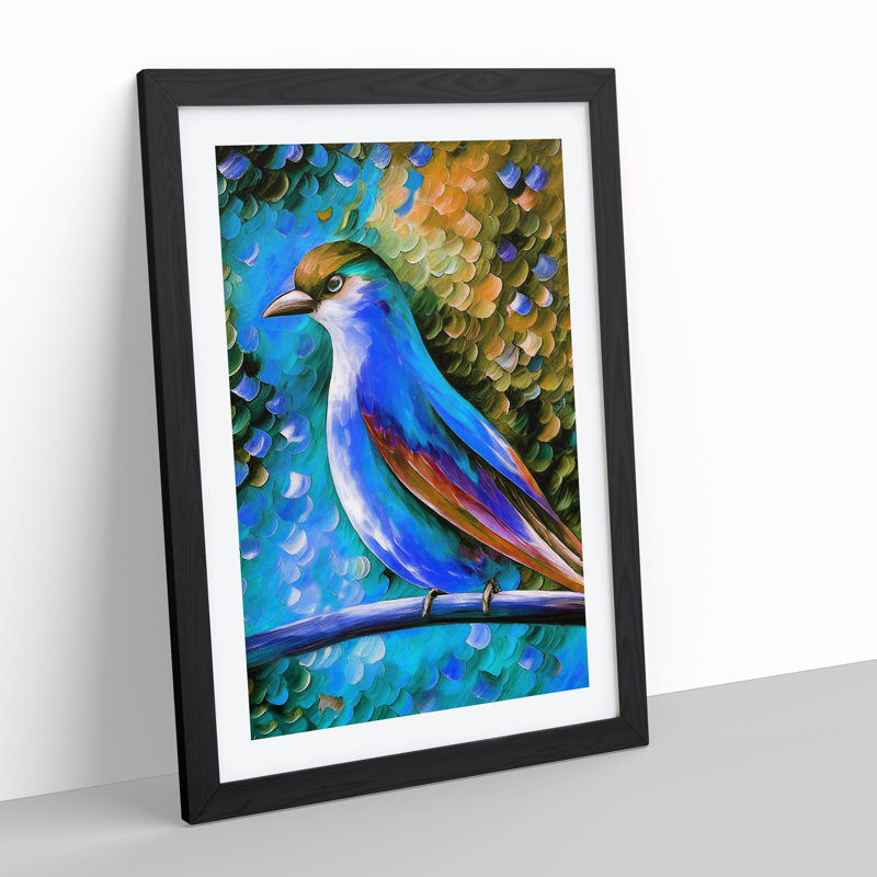 View Of A Bird No.2 - Single Picture Frame Painting, 64cm H x 46cm W x 2cm D, Black Framed