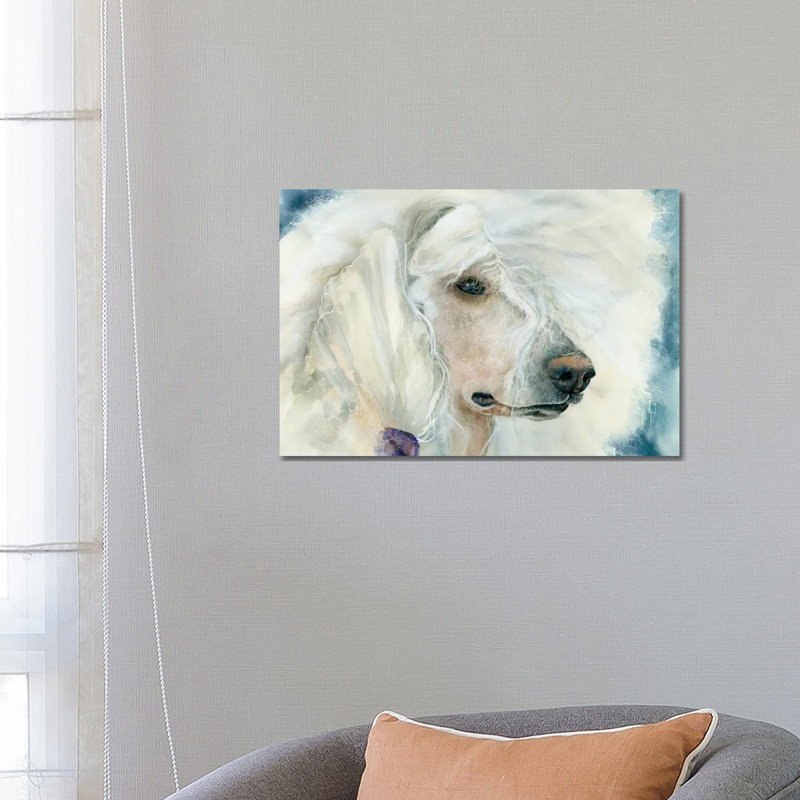 Continental Chic - White Poodle_1PC6, No Frame, Canvas, 18" H x 26" W