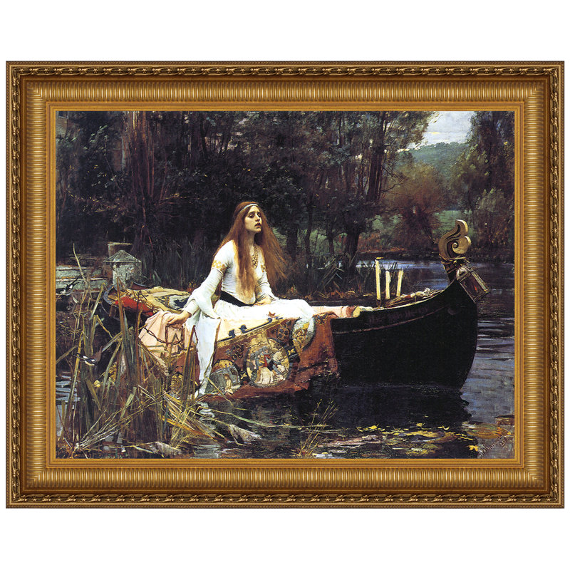 " Lady Of Shalott, 1888 " by John William Waterhouse, 24.25" H x 29.25" W x 1.875" D