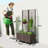 Outdoor Stylish Planter Box, Mobile Raised Garden Bed with Trellis and Self-Watering System-606996507