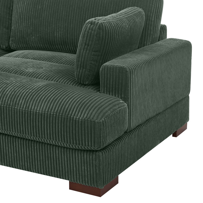Mordecai 89'' Corduroy Sleeper Sofa, Hunter Green