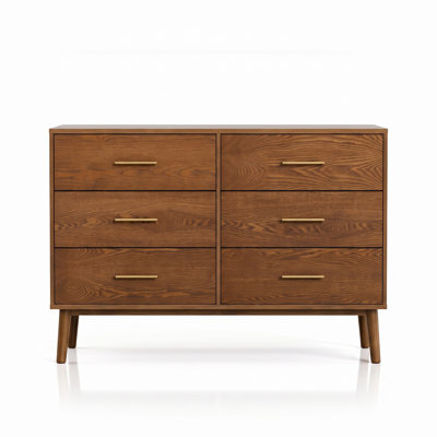 Nevio 47"W Wood 6-Drawer Dresser