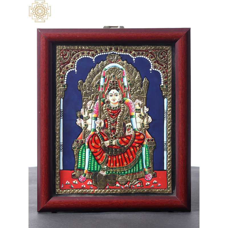 Samayapuram Mariamman Tanjore, peinture sur cadre en bois