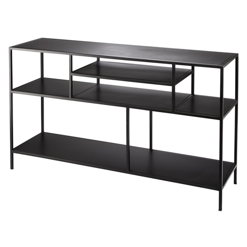 Element 51'' Black Iron Industrial Chic Console with Storage