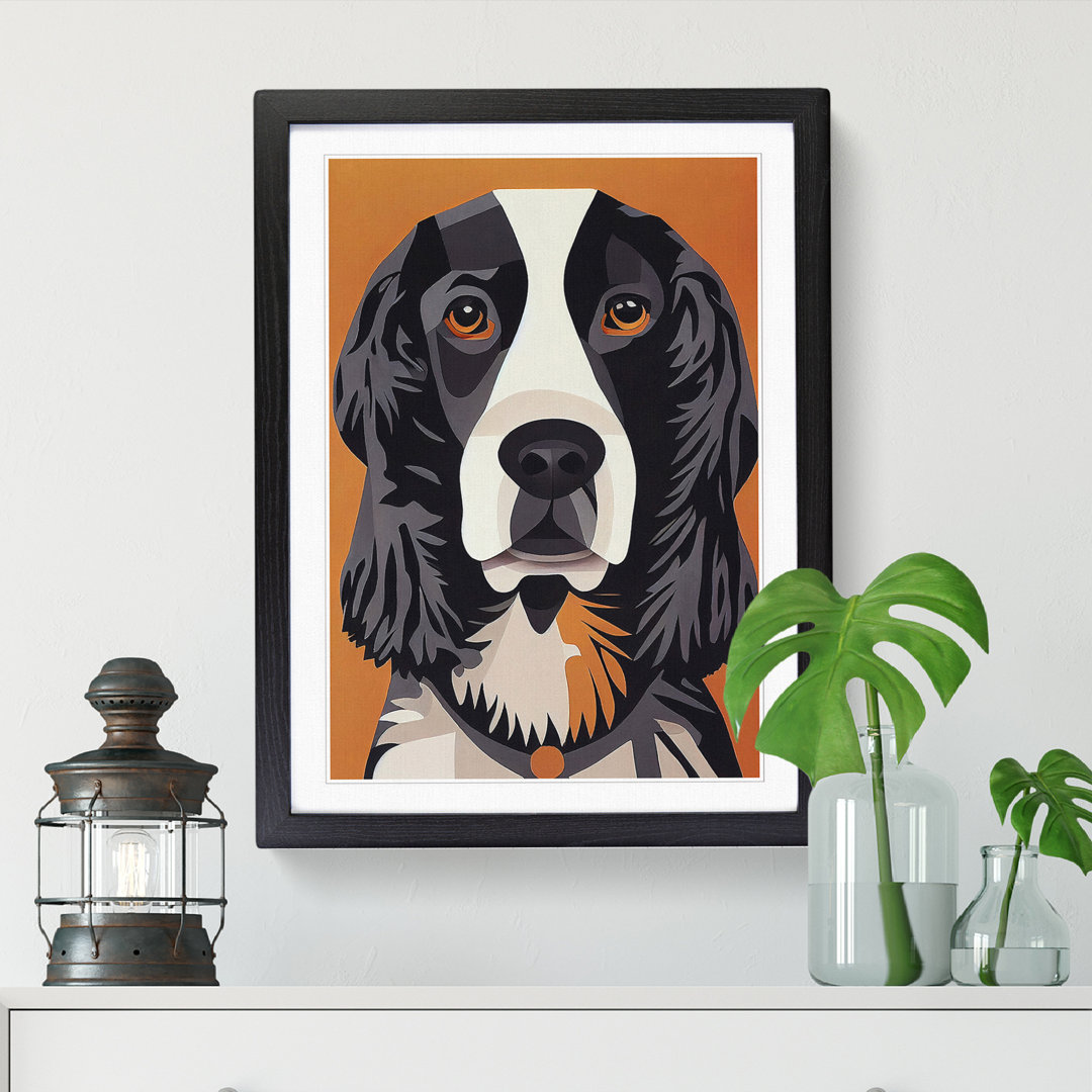 Lympsham Springer Spaniel Geometric - Wall Art