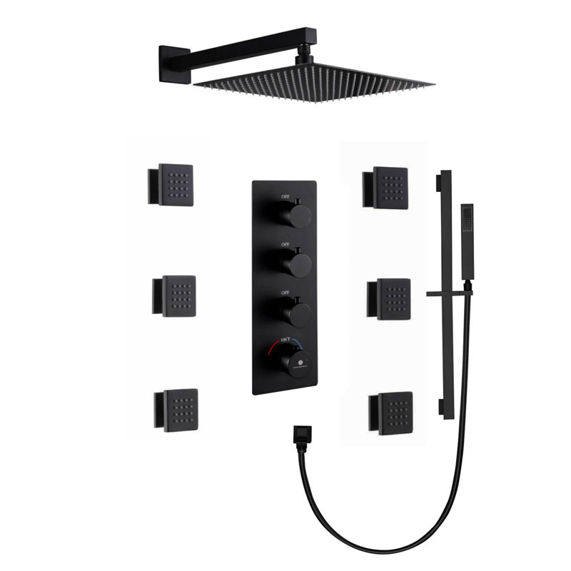 All-In-One Kit with Rough in-Valve, Matte Black