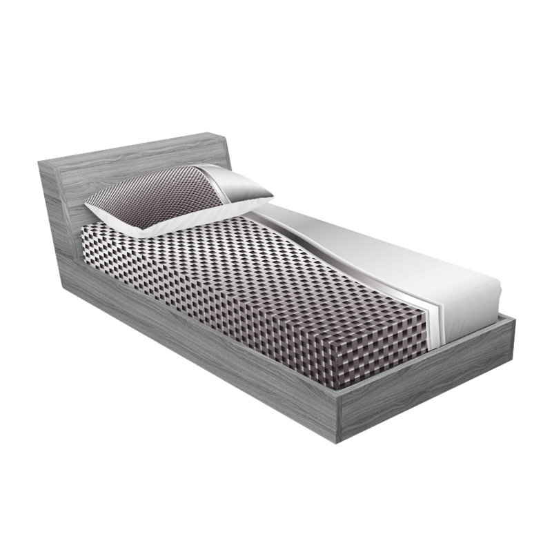 Drap-housse et coussin décoratif à motif géométrique Ambesonne, gris, Ensemble de draps pour lit simple + 5 pièces supp
