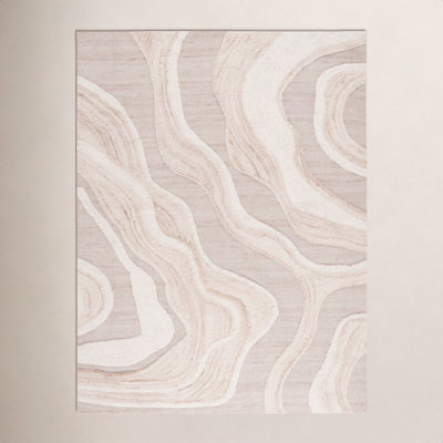 Lyonel Ivory Brown Abstract Rug