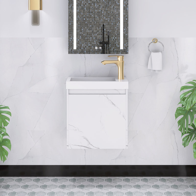 Meuble-lavabo simple 20 po avec plateau en résine Larsson