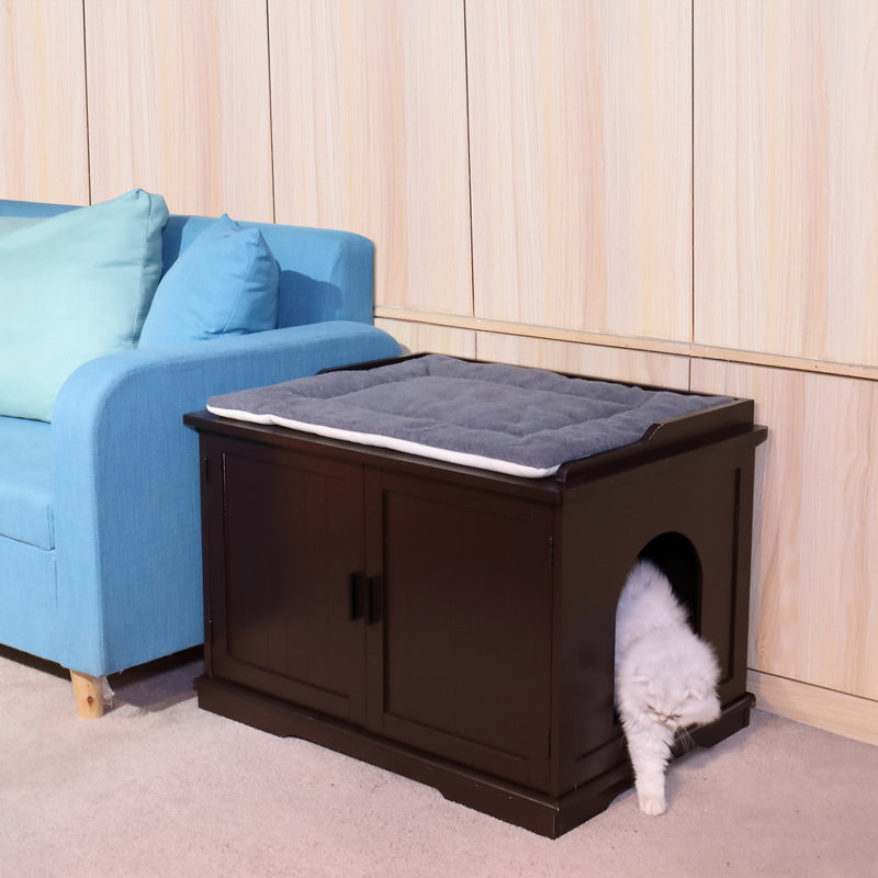 Litière multifonctionnelle brune pour chat, Brun