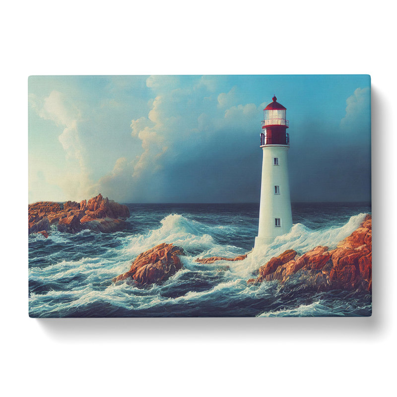 Riveting Lighthouse Seascape - Wrapped Canvas, 35cm H x 50cm W x 3cm D
