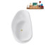 Baignoire et plateau autoportant blanc brillant 75 po avec drain interne Streamline-101412669