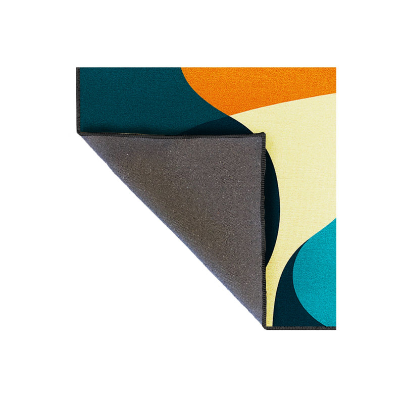 Tapis bleu tissé lavable rétro Mosso, 2'4" x 3'11"