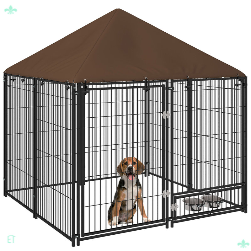 Jardin, parc, clôture, cage, clôture, cage, bol rotatif